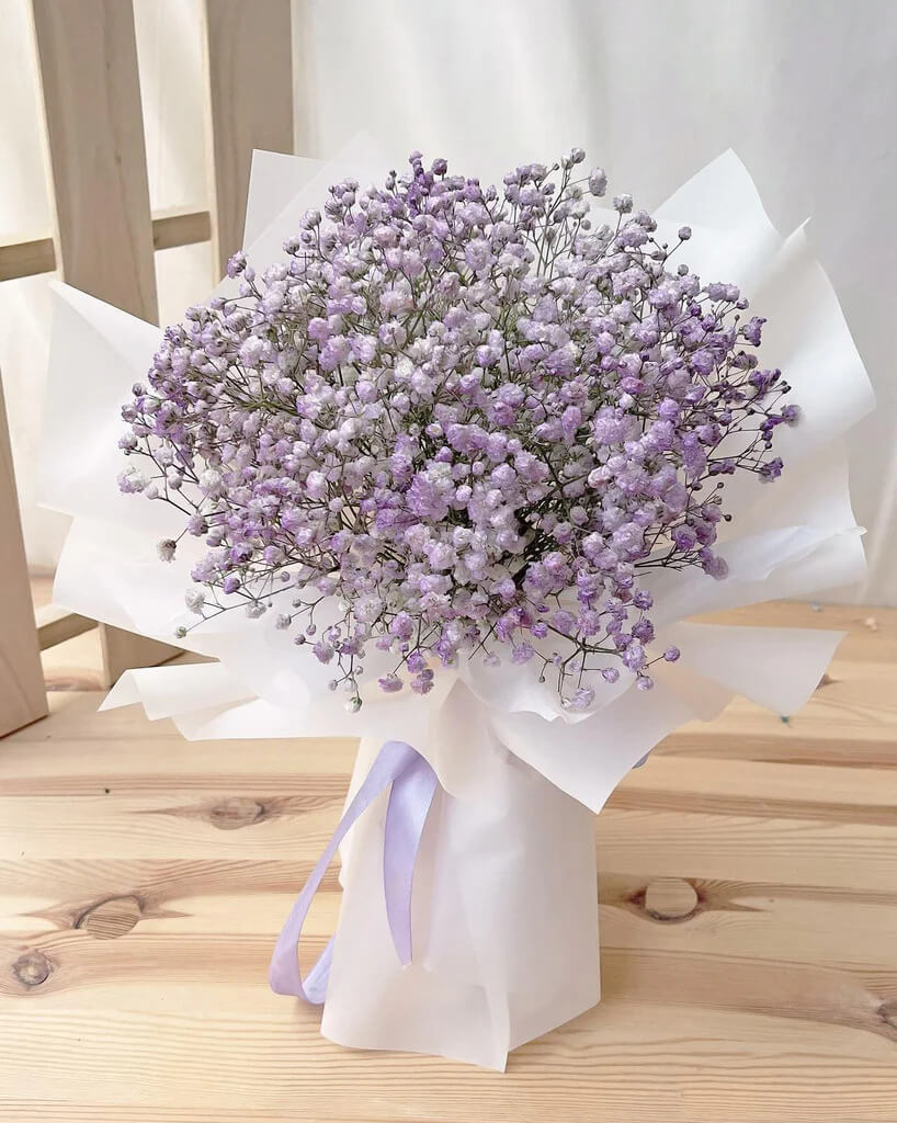 Classic Purple Baby's Breath Bouquet