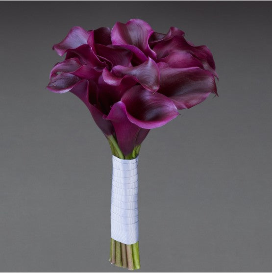 Dark Purple Calla Lily Bridal Bouquet