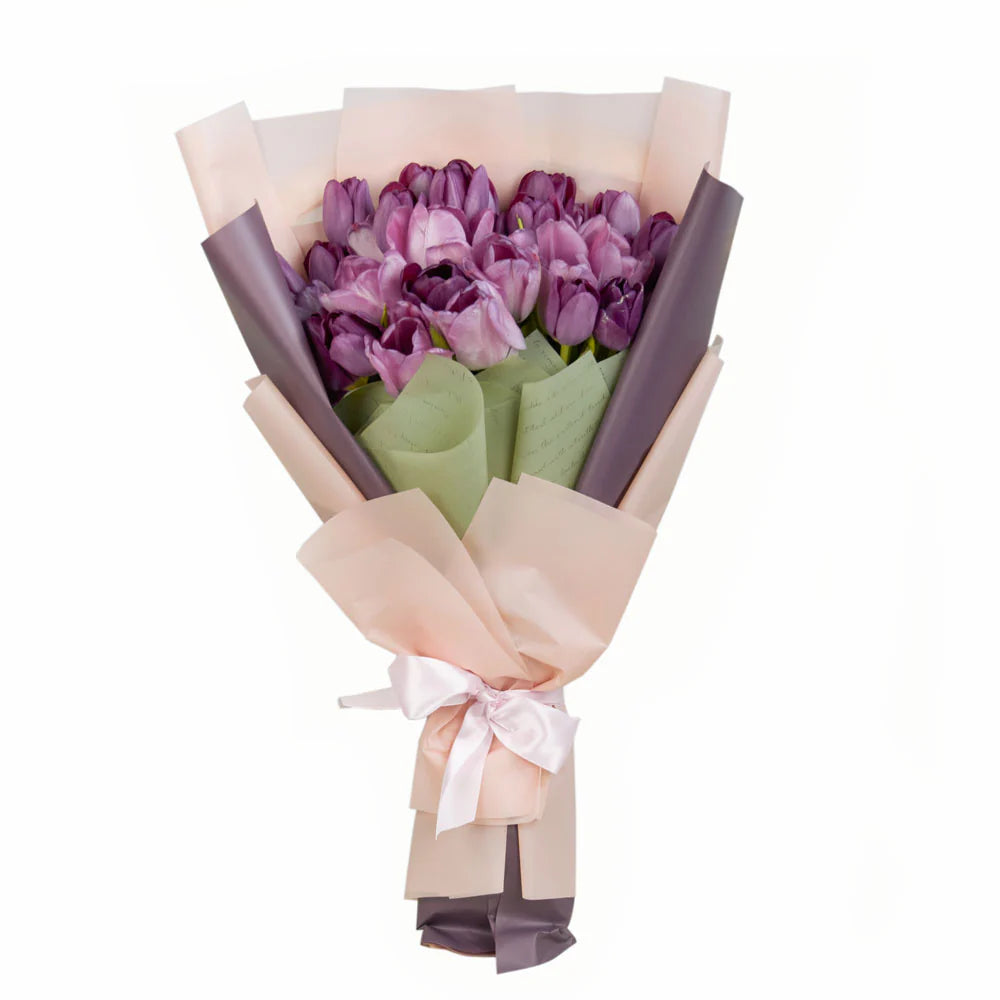 20 Purple Tulip Bouquet