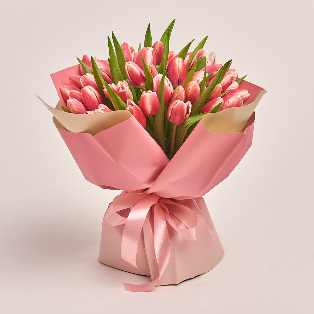 51 Double Color Tulip Bouquet