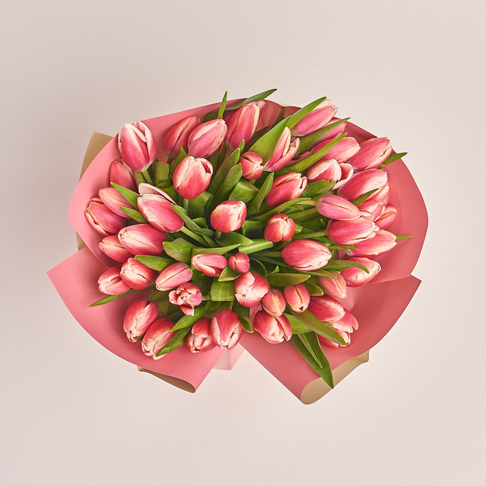 51 Double Color Tulip Bouquet