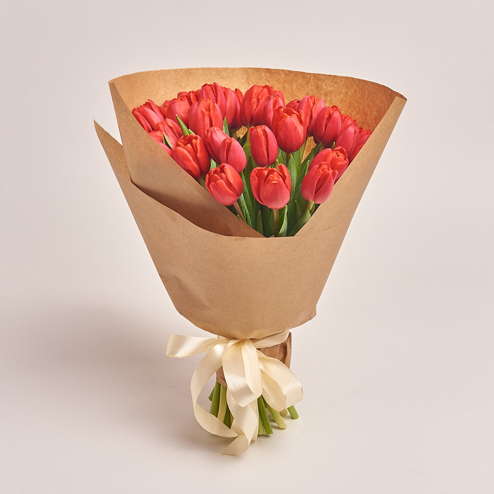 30 Dark Orange Tulip Bouquet