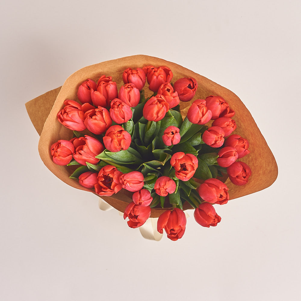 30 Dark Orange Tulip Bouquet